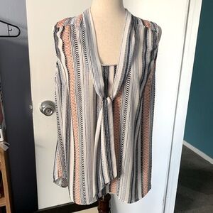 Sara Michelle Sleeveless Gauzy Blouse